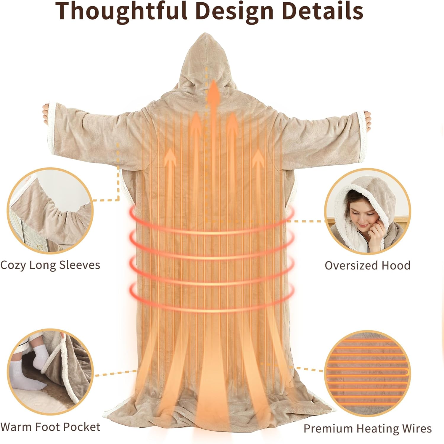 Wearable Electric Heated Blanket